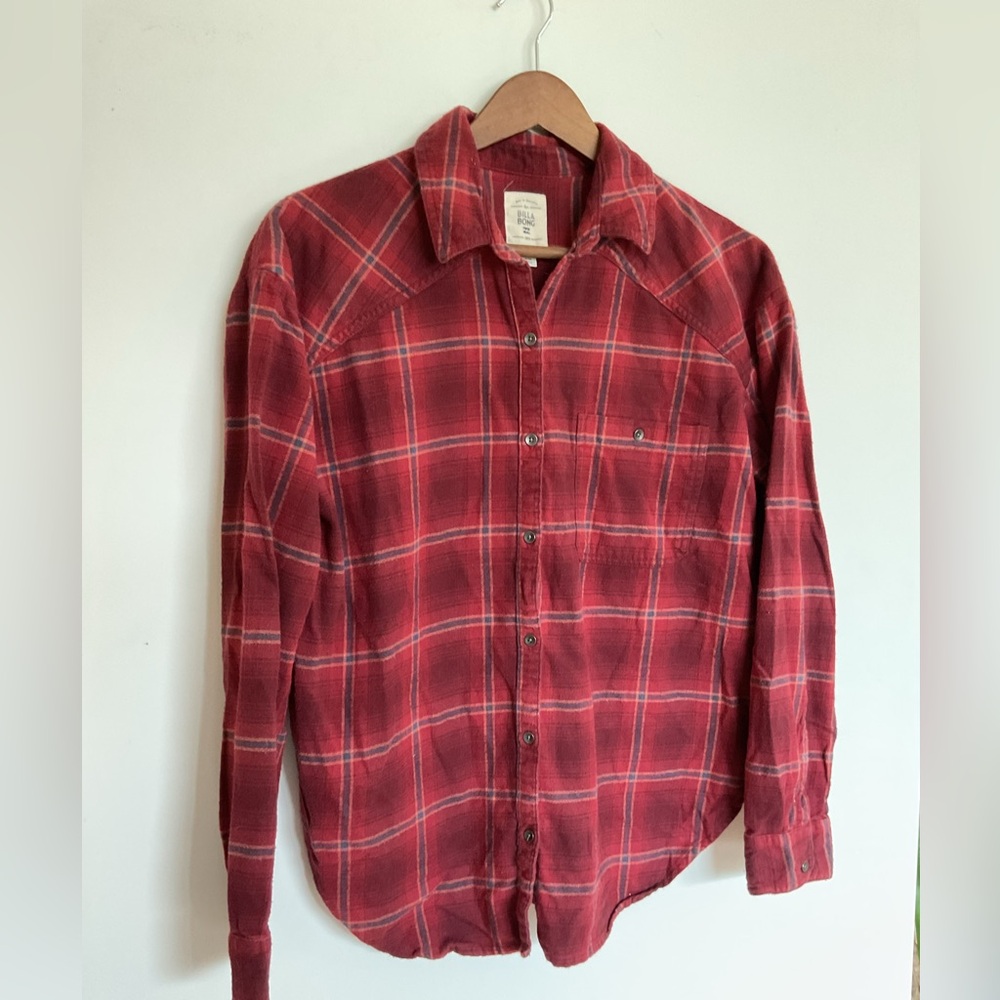 Billabong Cotton Flannel Plaid Button Down Shirt